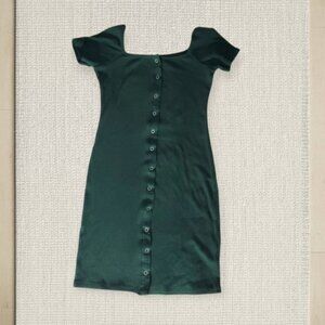HEART & HIPS Super Soft Hunter Green Button Down Dress